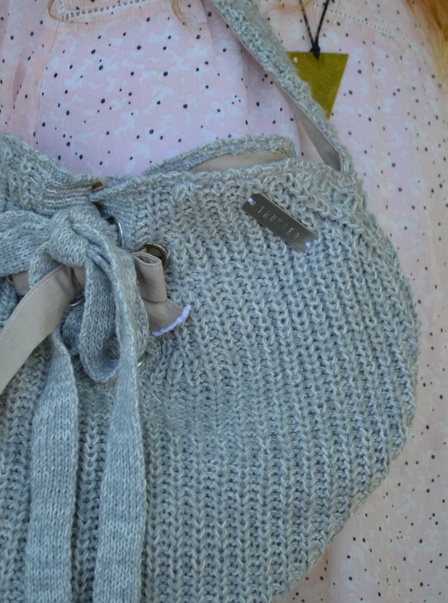 Herzerl-Tasche Matching Set mit Geldbörse "grau-pulli"