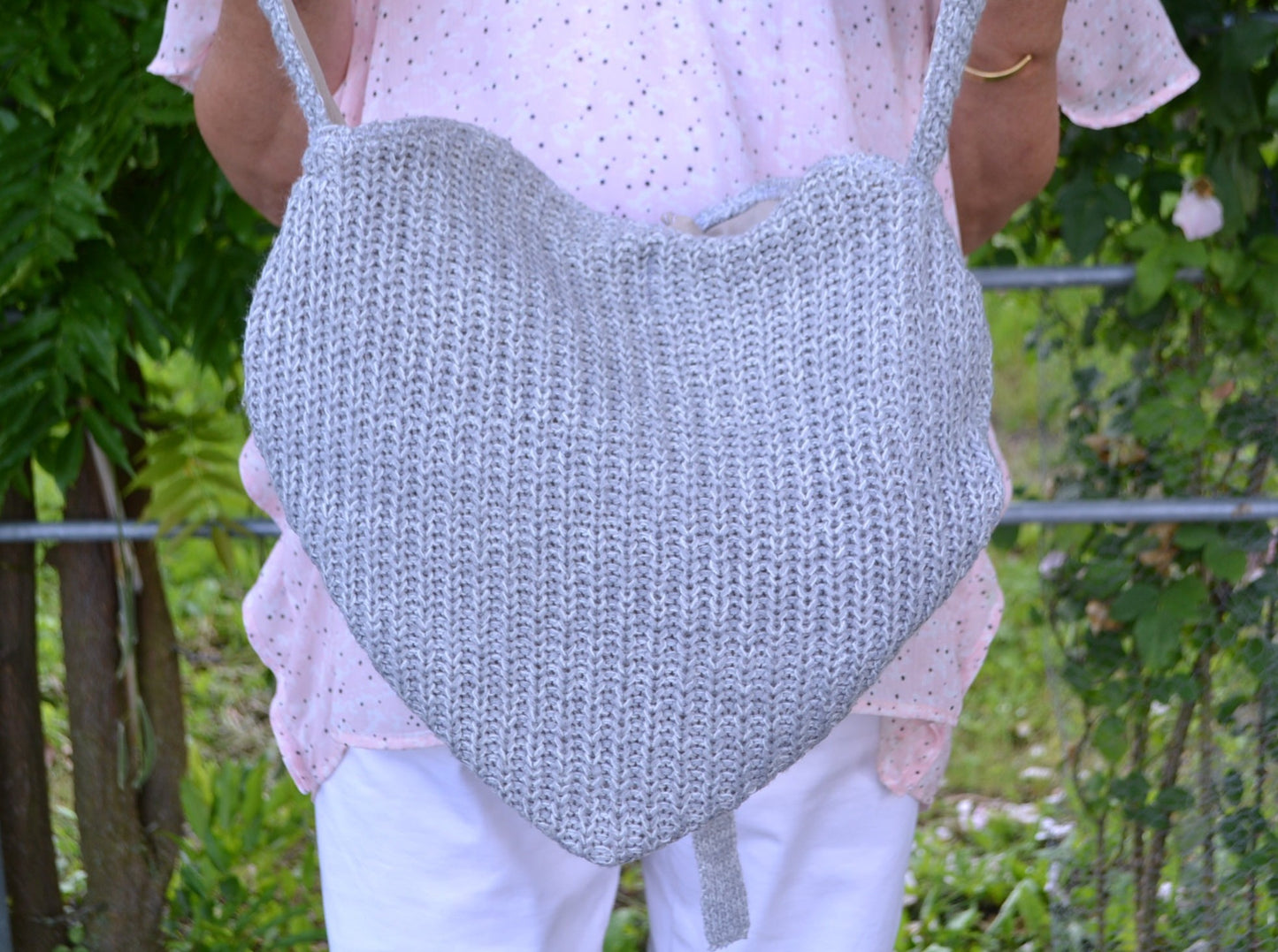 Herzerl-Tasche Matching Set mit Geldbörse "grau-pulli"