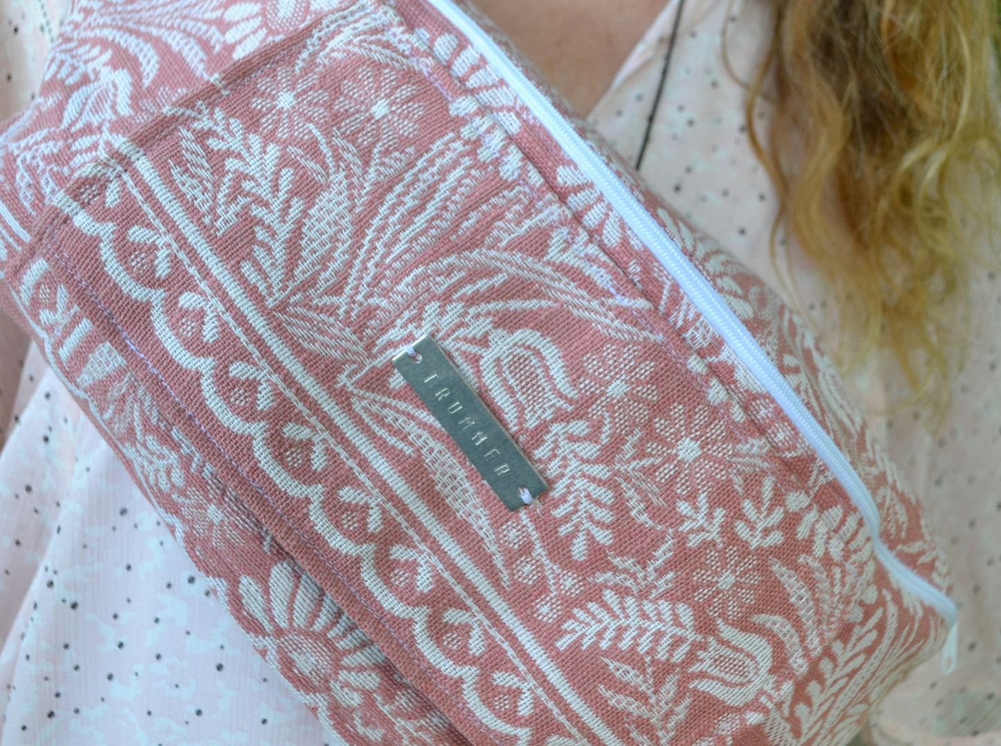 Bauchtasche rosè-weiß