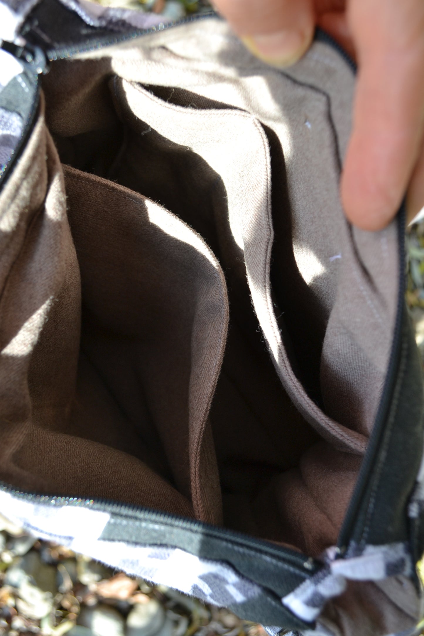 Handtasche p.u.b. in schwarz-weiß Patchwork
