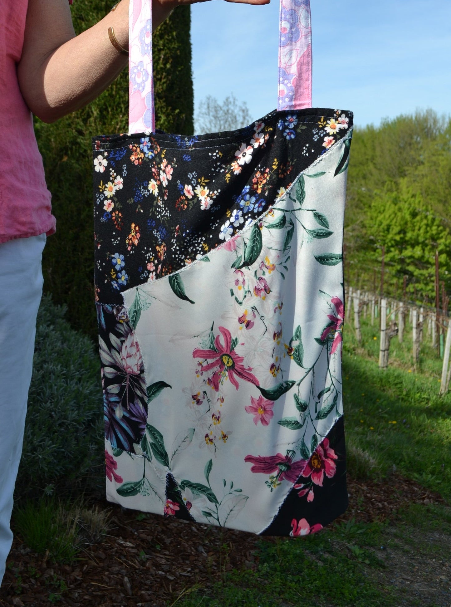 Tragetasche Matching Set "Blume" mit Geldbörse