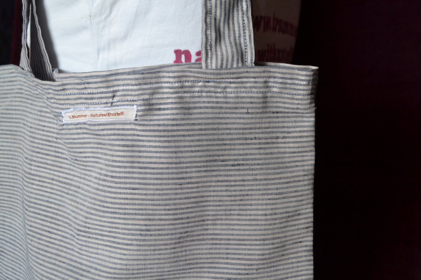 Tragetasche "stripe blue'n'white"