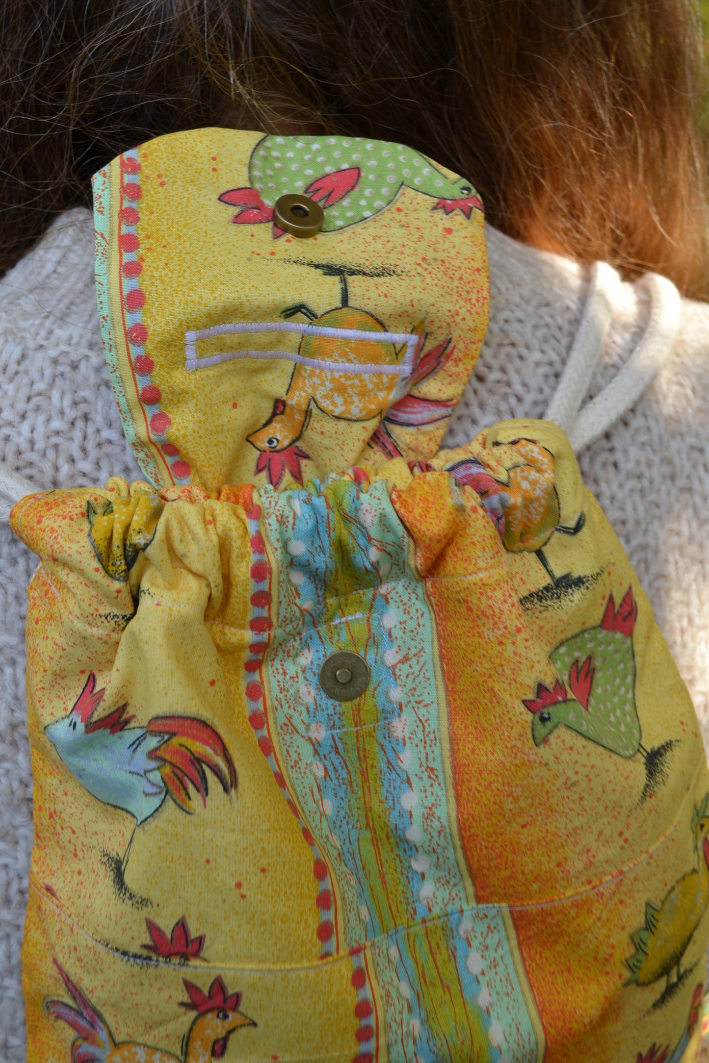Mini Rucksack gelb mit Hünchen