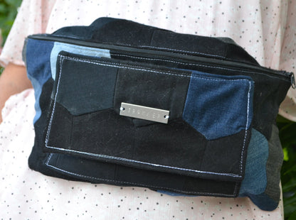 Bauchtasche "Bienenwaben blue'n'black"