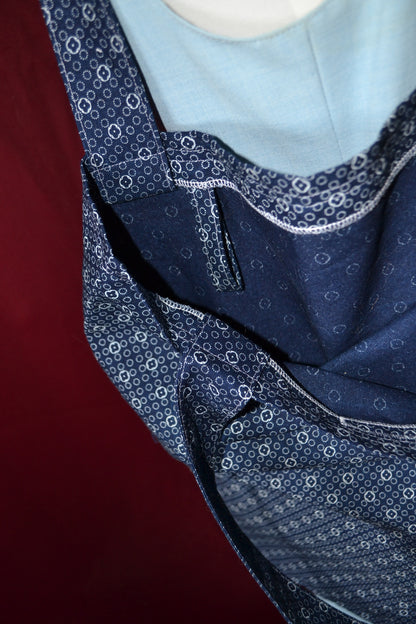 Tragetasche "blau Muster mit Stickerei"