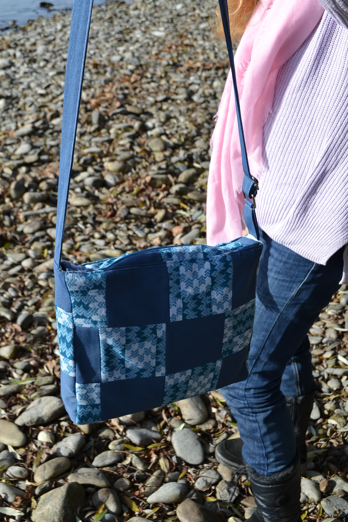 Handtasche p.u.b. in Blau Patchwork