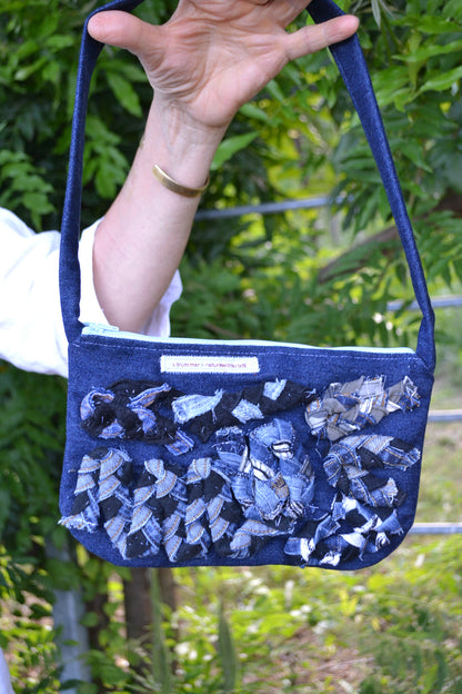 Handtasche "abstrakt-zero waste" in blau