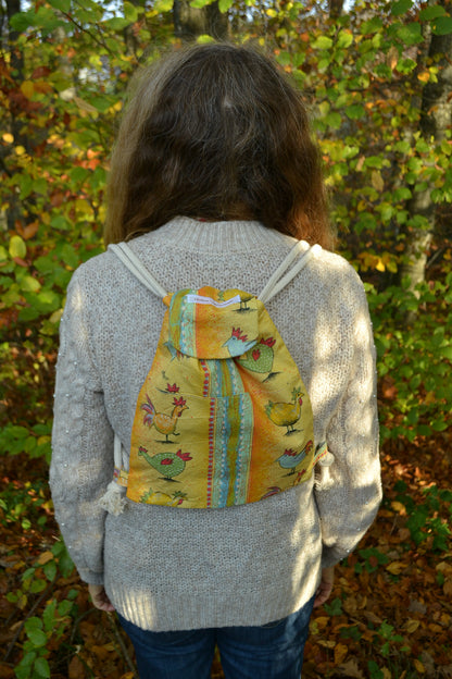 Mini Rucksack gelb mit Hünchen